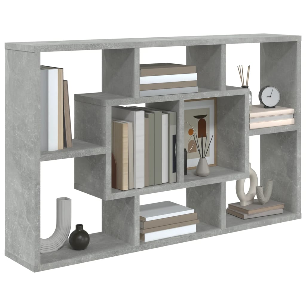 Wall Shelf Concrete Grey 85x16x52.5 cm Engineered Wood