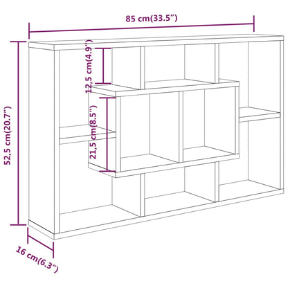 Wall Shelf Concrete Grey 85x16x52.5 cm Engineered Wood