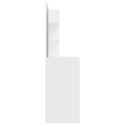 Dressing Table with Mirror High Gloss White 74.5x40x141 cm