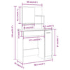 Dressing Table with Mirror Sonoma Oak 86.5x35x136 cm
