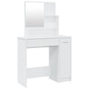 Dressing Table with Mirror High Gloss White 86.5x35x136 cm