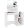 Dressing Table with Mirror High Gloss White 86.5x35x136 cm