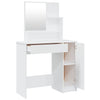 Dressing Table with Mirror High Gloss White 86.5x35x136 cm