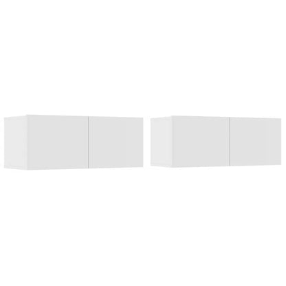 2 Piece TV Cabinet Set White 80x30x30 cm Engineered Wood