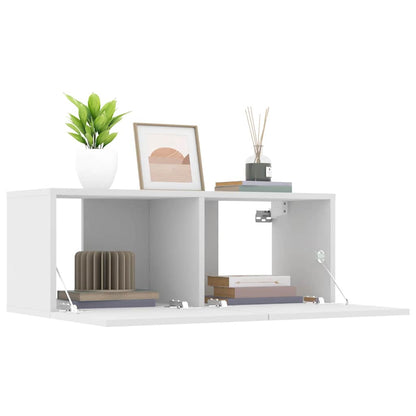 2 Piece TV Cabinet Set White 80x30x30 cm Engineered Wood