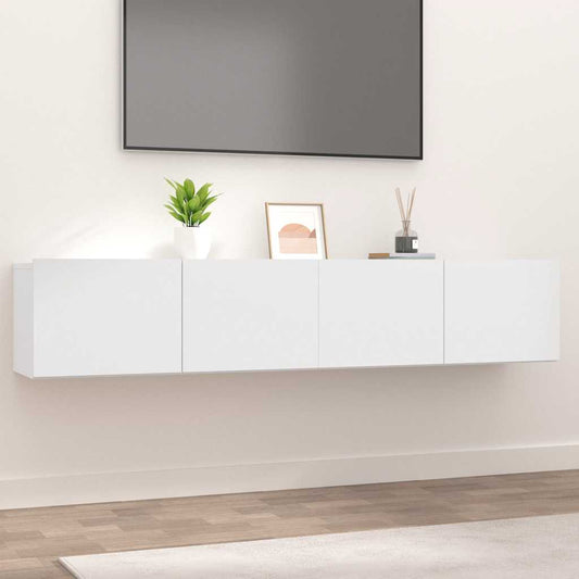 2 Piece TV Cabinet Set White 80x30x30 cm Engineered Wood