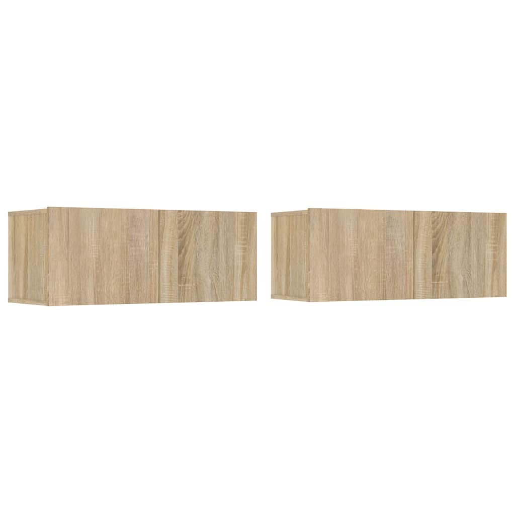 2 Piece TV Cabinet Set Sonoma Oak 80x30x30 cm Engineered Wood