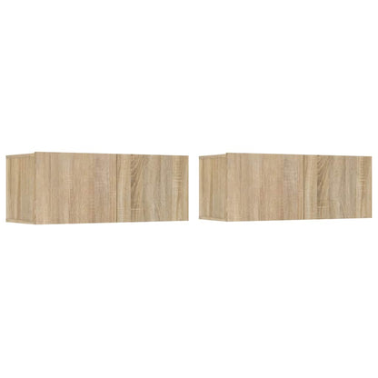 2 Piece TV Cabinet Set Sonoma Oak 80x30x30 cm Engineered Wood