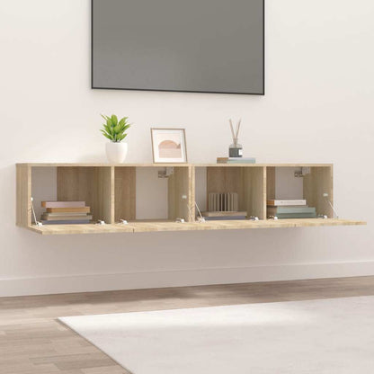 2 Piece TV Cabinet Set Sonoma Oak 80x30x30 cm Engineered Wood