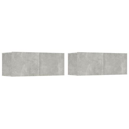 2 Piece TV Cabinet Set Concrete Grey 80x30x30 cm Engineered Wood