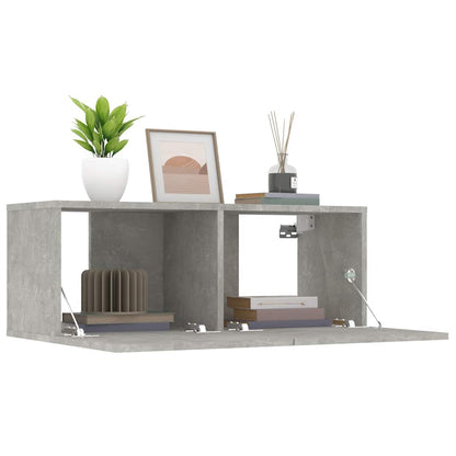 2 Piece TV Cabinet Set Concrete Grey 80x30x30 cm Engineered Wood
