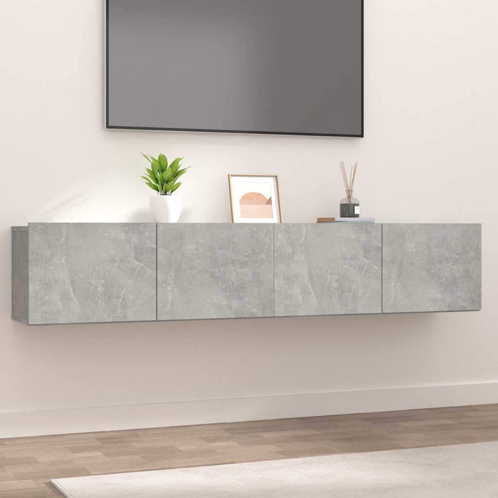 2 Piece TV Cabinet Set Concrete Grey 80x30x30 cm Engineered Wood