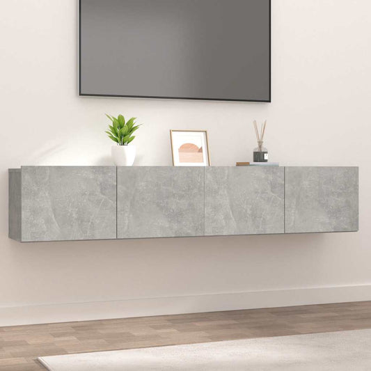 2 Piece TV Cabinet Set Concrete Grey 80x30x30 cm Engineered Wood