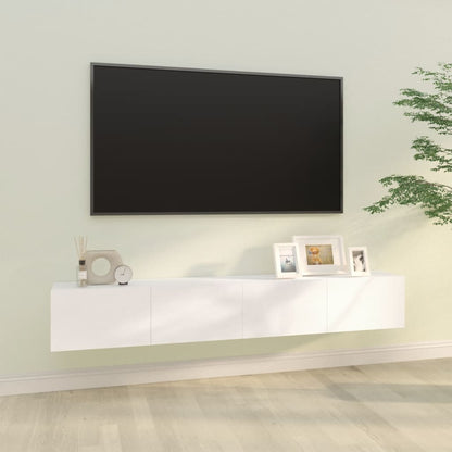 Wall TV Cabinets 2 pcs White 100x30x30 cm Engineered Wood