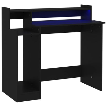 vidaXL Desk Black Engineered wood 38.2 x 17.7 x 35.4 in Computer Desk