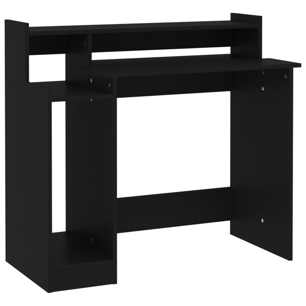 vidaXL Desk Black Engineered wood 38.2 x 17.7 x 35.4 in Computer Desk