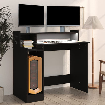 vidaXL Desk Black Engineered wood 38.2 x 17.7 x 35.4 in Computer Desk