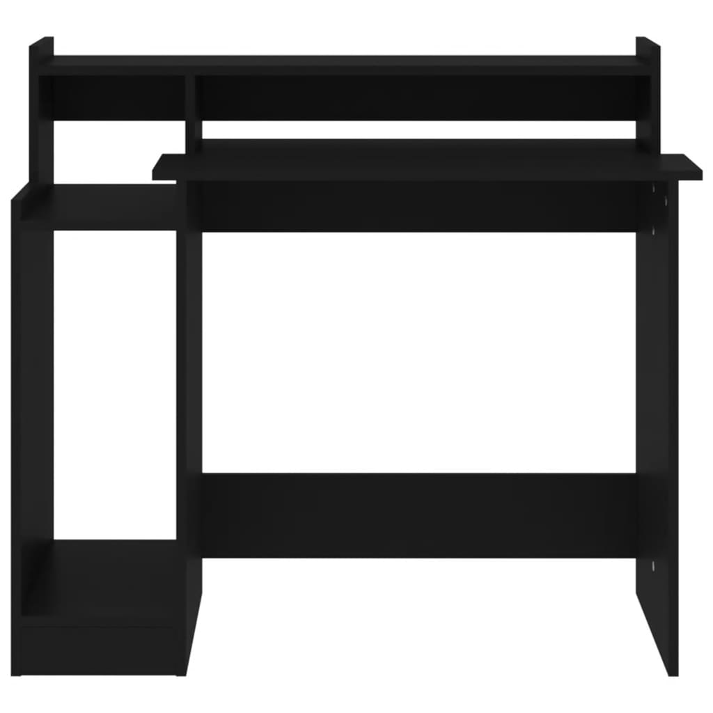 vidaXL Desk Black Engineered wood 38.2 x 17.7 x 35.4 in Computer Desk