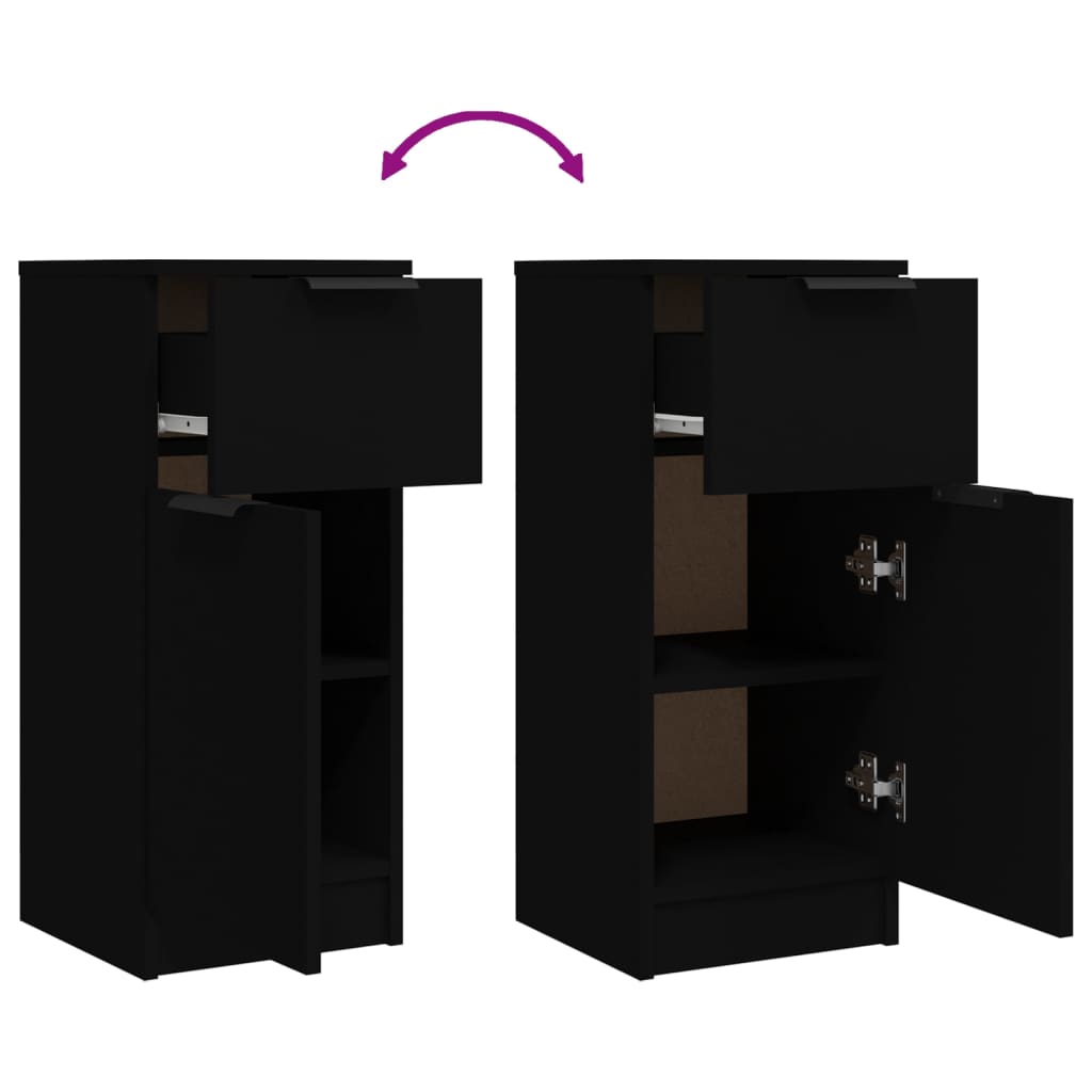 Sideboard Black 30x30x70 cm Engineered Wood