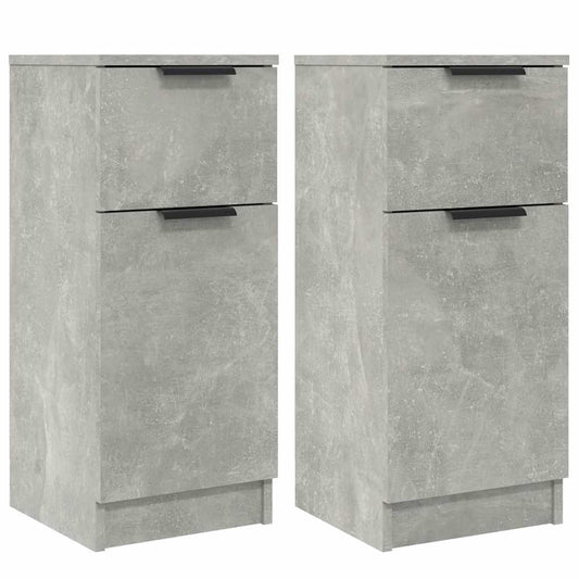 Sideboards 2 pcs Concrete Grey 30x30x70 cm Engineered Wood