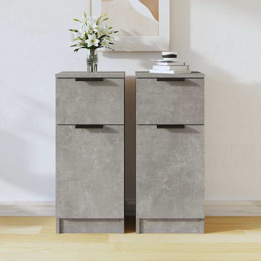 Sideboards 2 pcs Concrete Grey 30x30x70 cm Engineered Wood