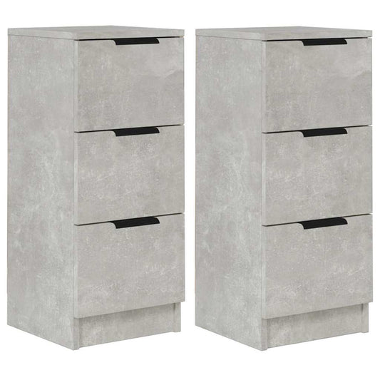 Sideboards 2 pcs Concrete Grey 30x30x70 cm Engineered Wood