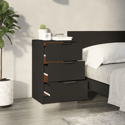 Bedside Cabinet Black 40x36x65 cm