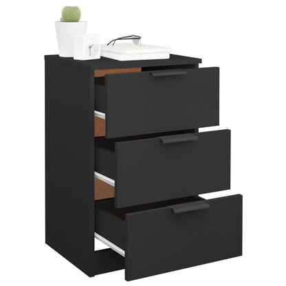 Bedside Cabinet Black 40x36x65 cm