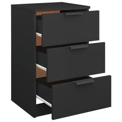 Bedside Cabinet Black 40x36x65 cm