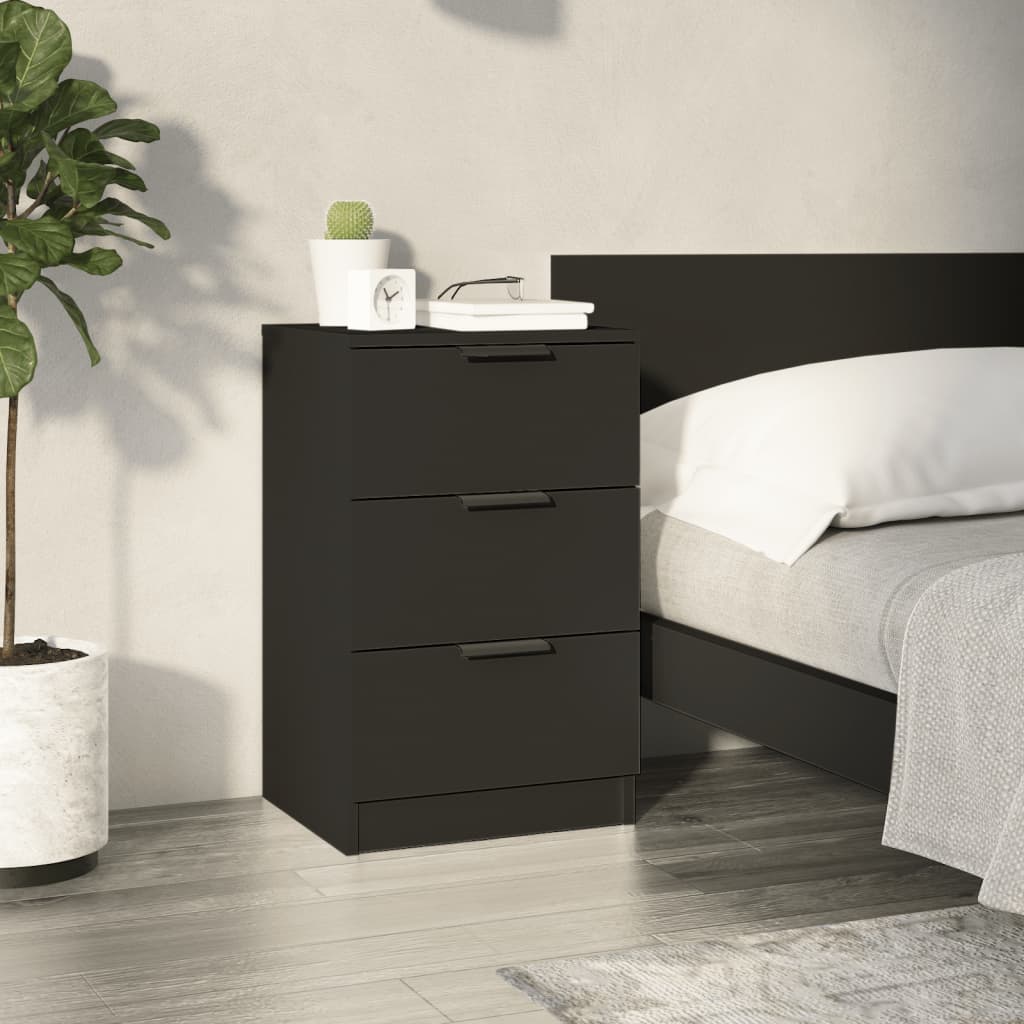 Bedside Cabinet Black 40x36x65 cm