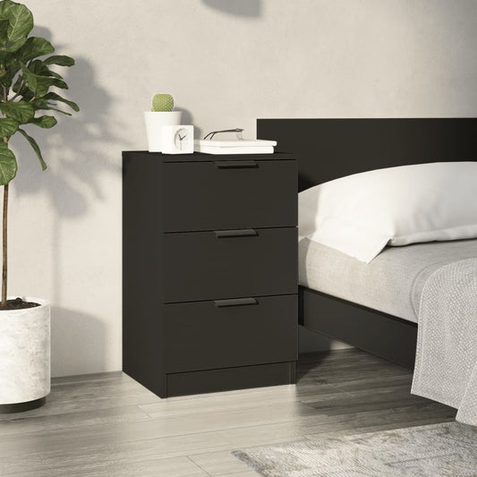 Bedside Cabinet Black 40x36x65 cm