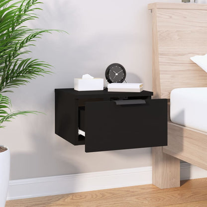 Wall-mounted Bedside Cabinet Black 34x30x20 cm