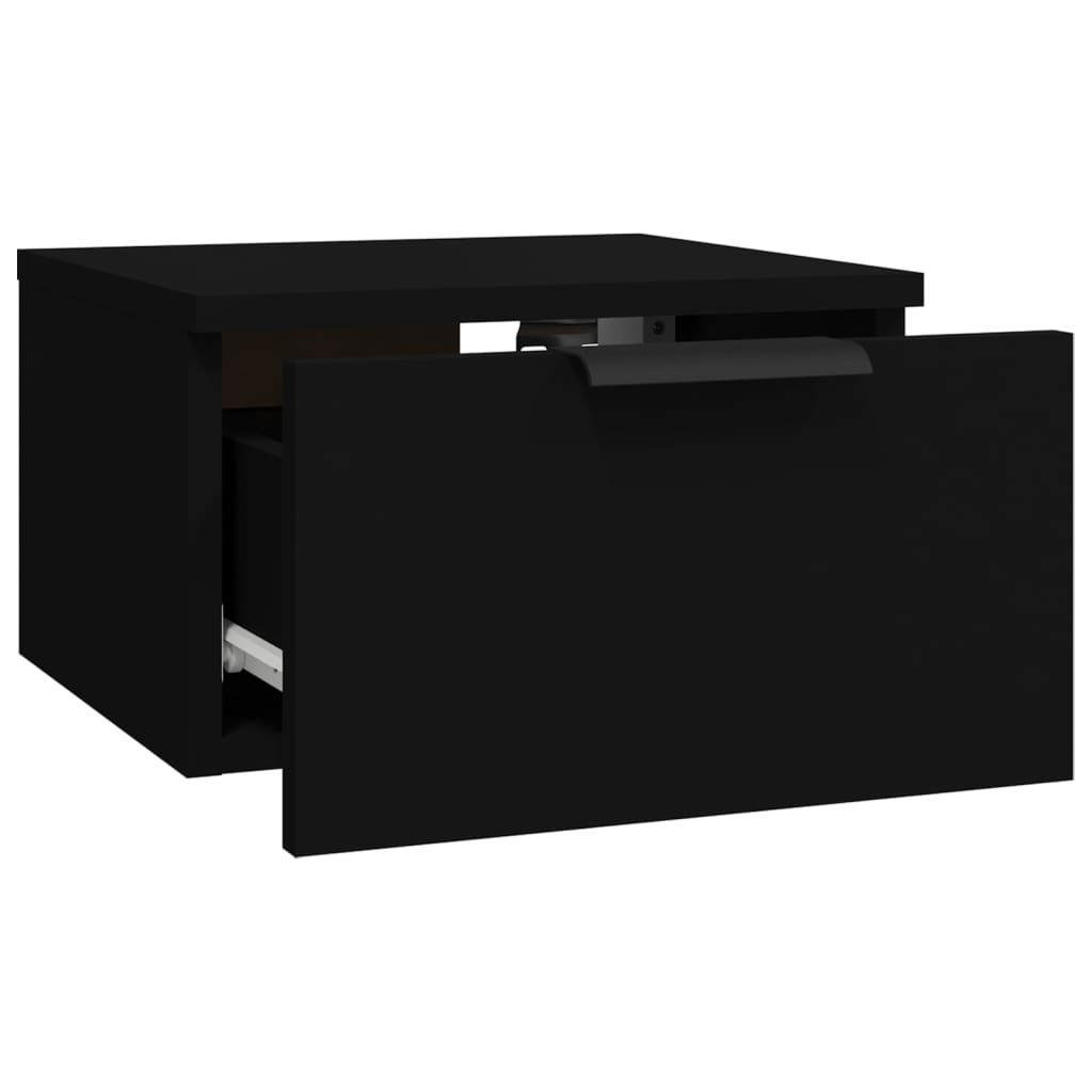 Wall-mounted Bedside Cabinet Black 34x30x20 cm