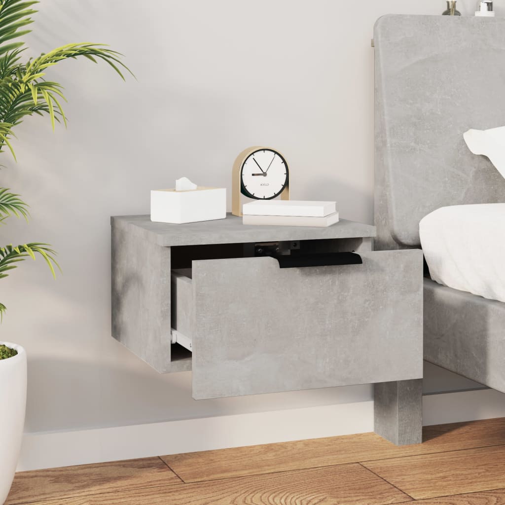 Wall-mounted Bedside Cabinet Concrete Grey 34x30x20 cm