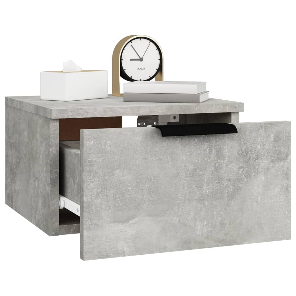 Wall-mounted Bedside Cabinet Concrete Grey 34x30x20 cm