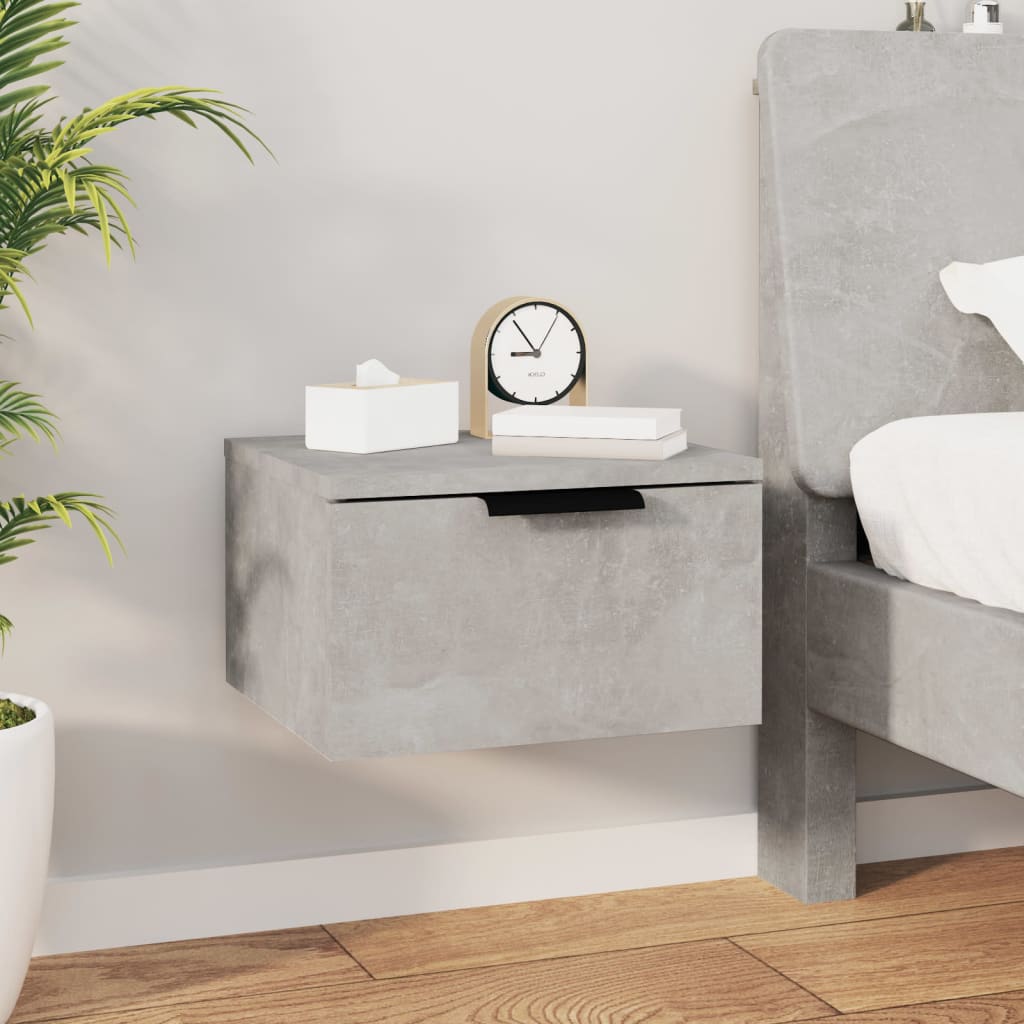 Wall-mounted Bedside Cabinet Concrete Grey 34x30x20 cm