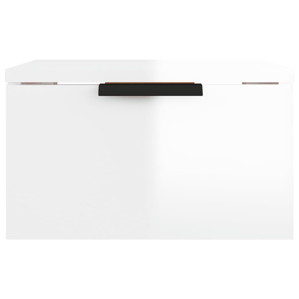 Wall-mounted Bedside Cabinet High Gloss White 34x30x20 cm