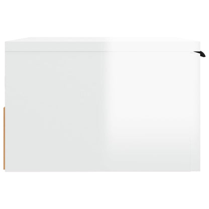 Wall-mounted Bedside Cabinet High Gloss White 34x30x20 cm