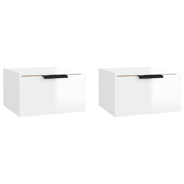 Wall-mounted Bedside Cabinets 2 pcs High Gloss White 34x30x20 cm