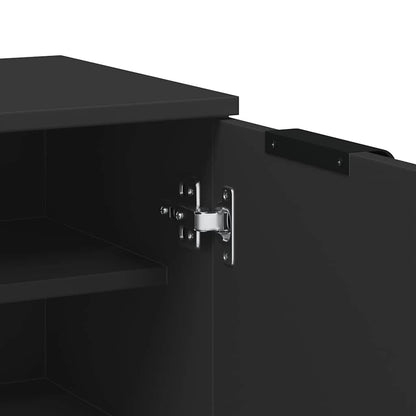 Shoe Cabinet Black 59x35x100 cm Engineered Wood