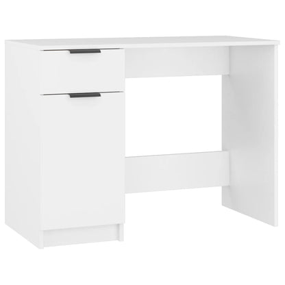 vidaXL Desk White Engineered wood 39.4 x 19.7 in Desk Rectangular