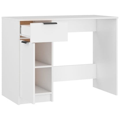 vidaXL Desk White Engineered wood 39.4 x 19.7 in Desk Rectangular