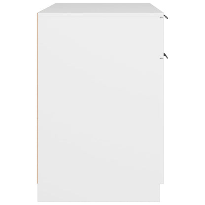 vidaXL Desk White Engineered wood 39.4 x 19.7 in Desk Rectangular