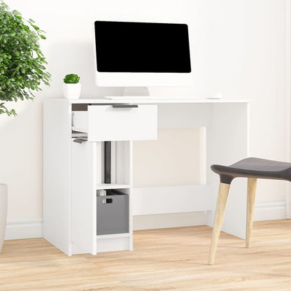 vidaXL Desk White Engineered wood 39.4 x 19.7 in Desk Rectangular