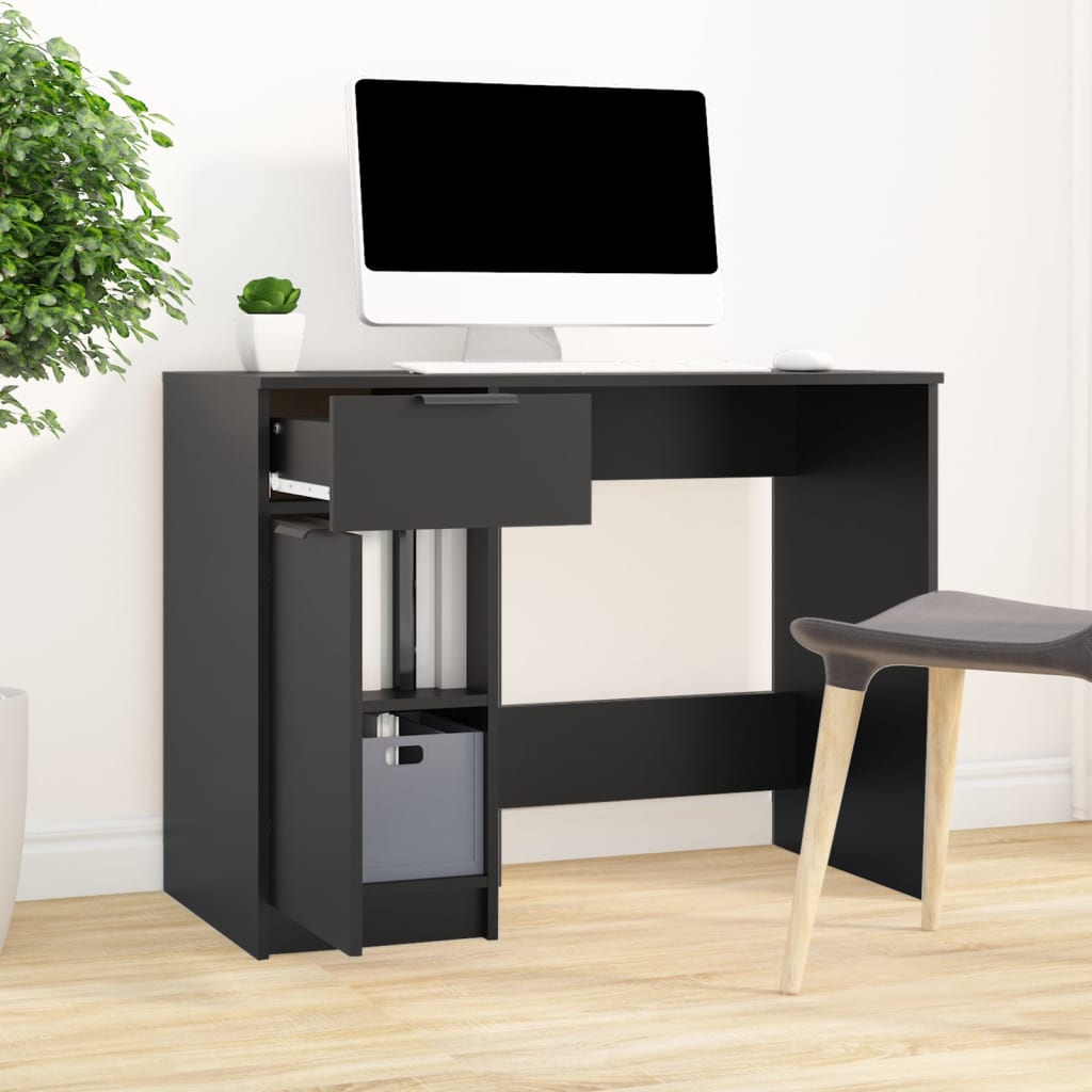 Desk Black 39.4"x19.7"x29.5" Engineered Wood