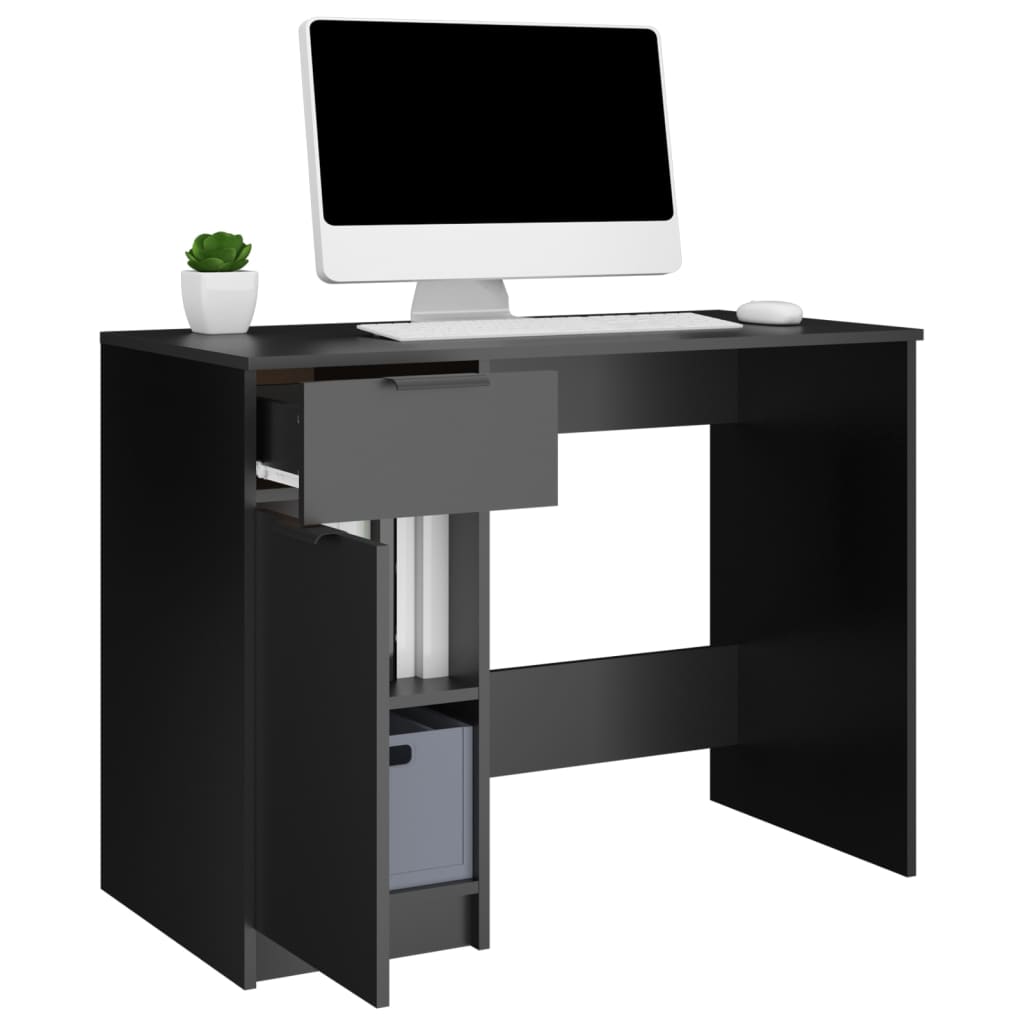 Desk Black 39.4"x19.7"x29.5" Engineered Wood