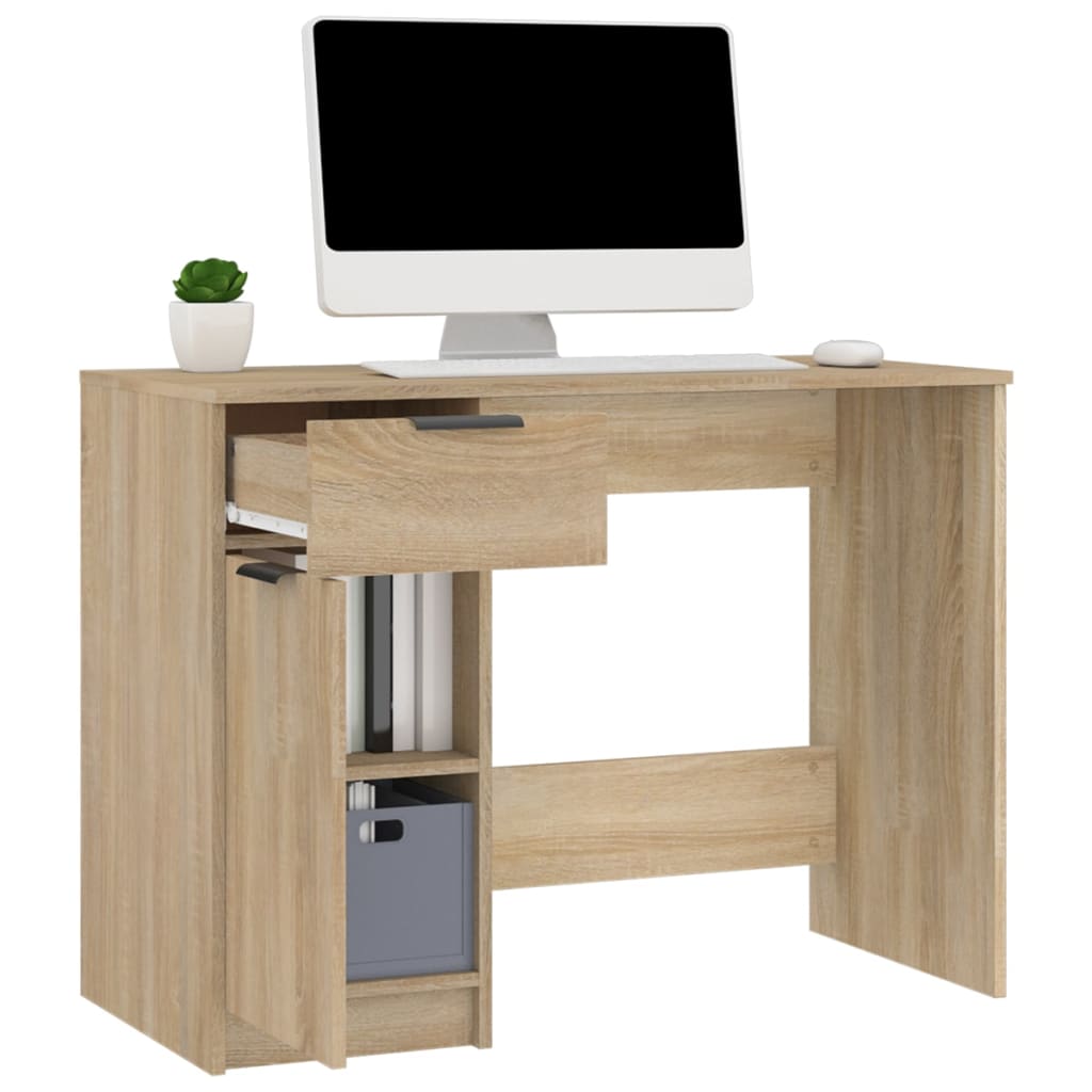 Desk Sonoma Oak 100x50x75 cm Engineered Wood