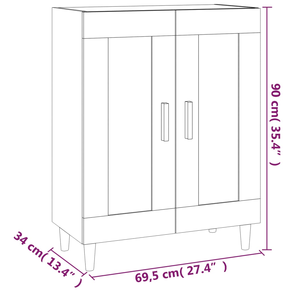 Sideboard | Concrete grey | Engineered wood, solid eucalyptus wood