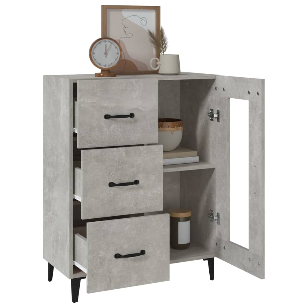 Sideboard Concrete Grey 69.5x34x90 cm Engineered Wood