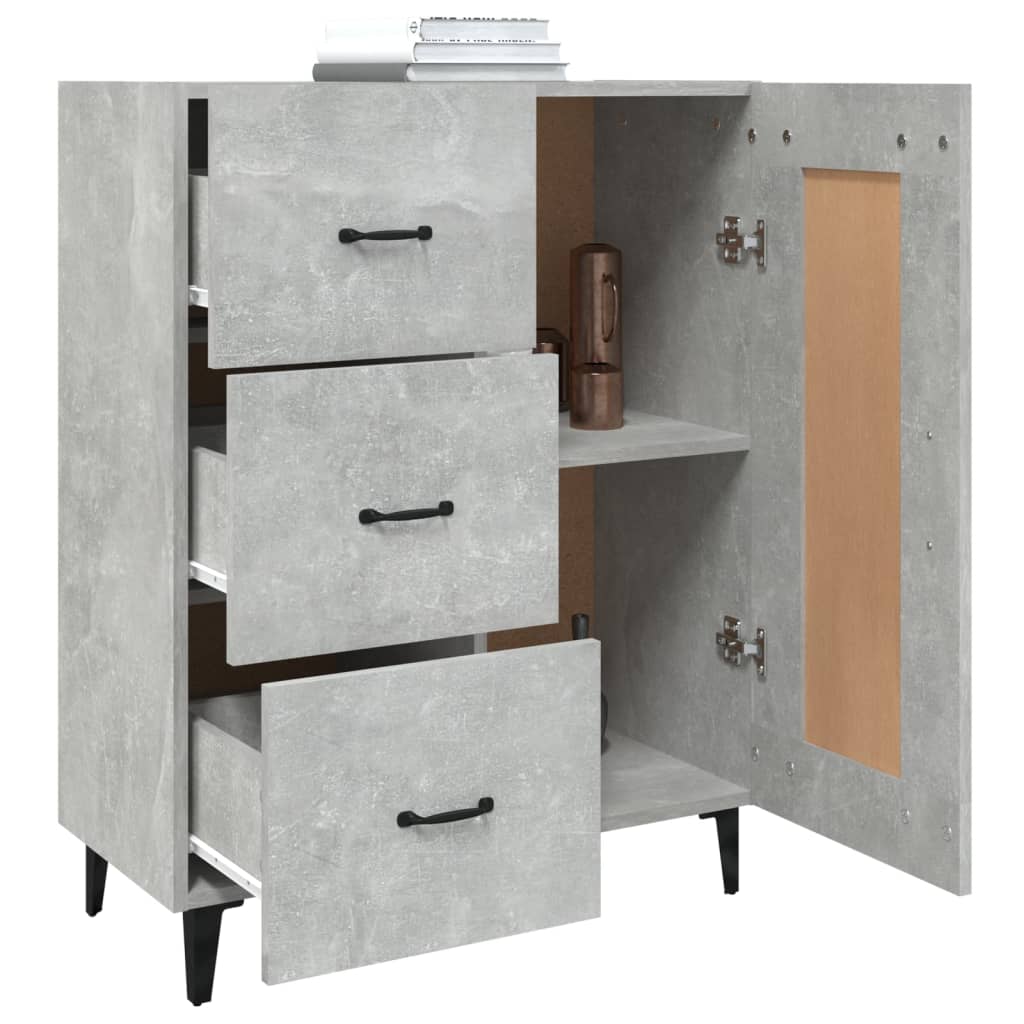 Sideboard Concrete Grey 69.5x34x90 cm Engineered Wood